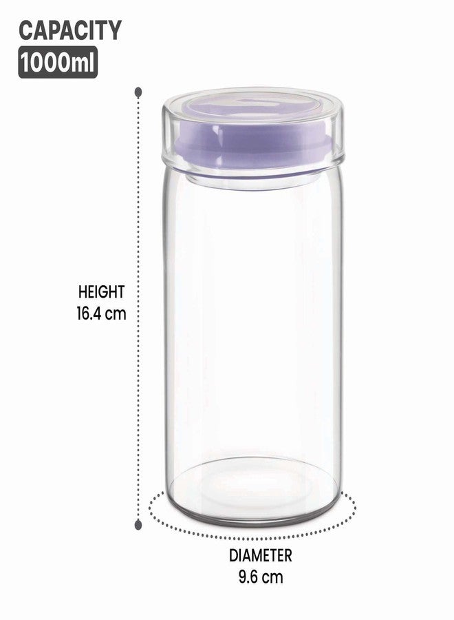 تريو مرطبان تريو باي ميلتون ألين بغطاء زجاجي، 1000 مل، شفاف | آمن للاستخدام في الميكروويف | وعاء لتخزين الطعام | مناسب للوجبات الخفيفة، البسكويت، الفواكه المجففة، التوابل، المخللات - Image 5